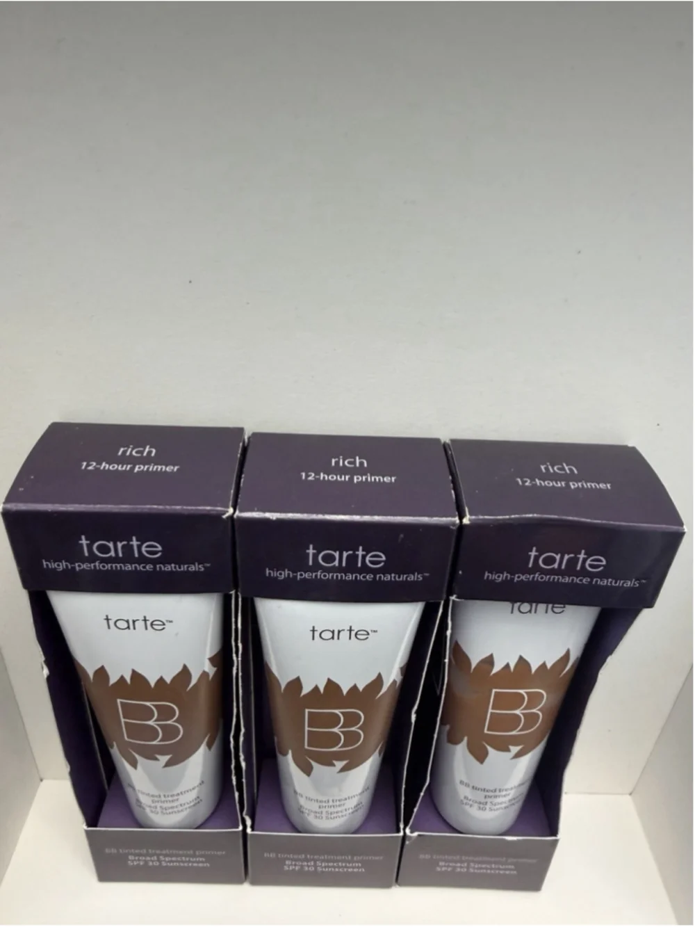 Tarte BB Tinted Treatment Primer SPF 30 Rich Lot of 3 New Expired 2023/2024